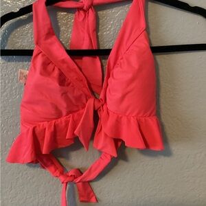 Kenneth Cole Ruffled Tie-Front Bikini Top - NWT